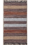PERSIKA Xali Dermatino me Krossia 'Leather Stripe Rugs' Coffe/Brown 70x130cm PRS030802