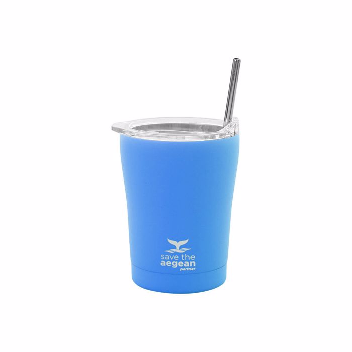 Estia Thermos Coffee Mug Save The Aegean 350ml Olympic Blue 01-12465