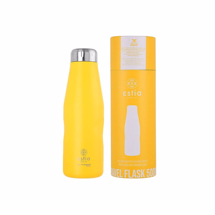 Estia Thermos Travel Flask 500ml ''Save the Aegean'' Pineapple Yellow 01-9007