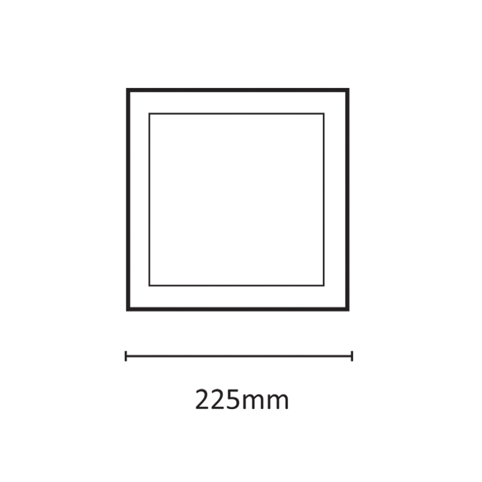 InLight LED Panel Xonefto 20watt Tetragno 3000K Thermo Lefko 22.5x22.5cm (2.20.01.1)