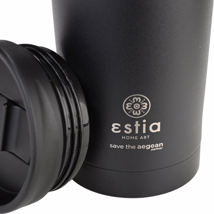 ESTIA Thermos Inox Travel Mug Save the Aegean 450ml Midnight Black 01-20316