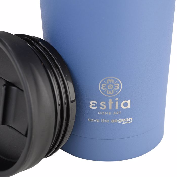 ESTIA Thermos Inox Travel Mug Save the Aegean 450ml Denim Blue 01-20323