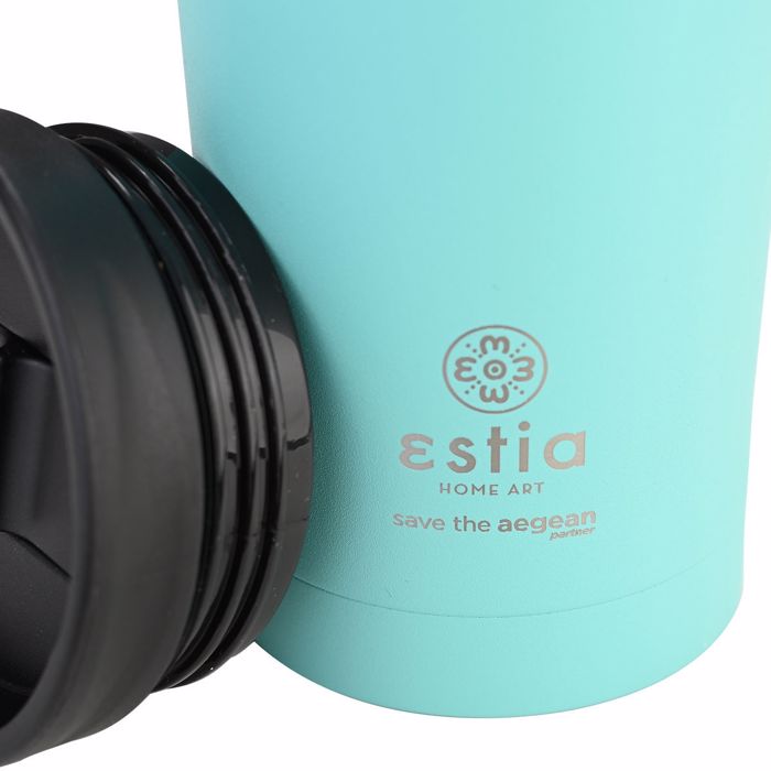 ESTIA Thermos Inox Travel Mug Save the Aegean 450ml Bermuda Green 01-20330